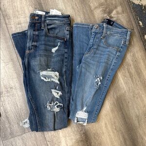 Hollister Blue Boyfriend Distressed Jeans BUNDLE